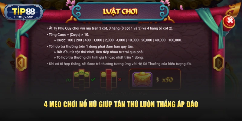 4 mẹo chơi nổ hũ giúp tân thủ luôn thắng áp đảo