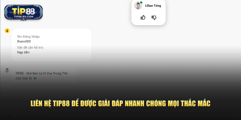 Liên hệ TIP88 để được giải đáp nhanh chóng mọi thắc mắc