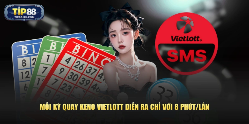 Mỗi kỳ quay Keno Vietlott diễn ra chỉ với 8 phút/lần